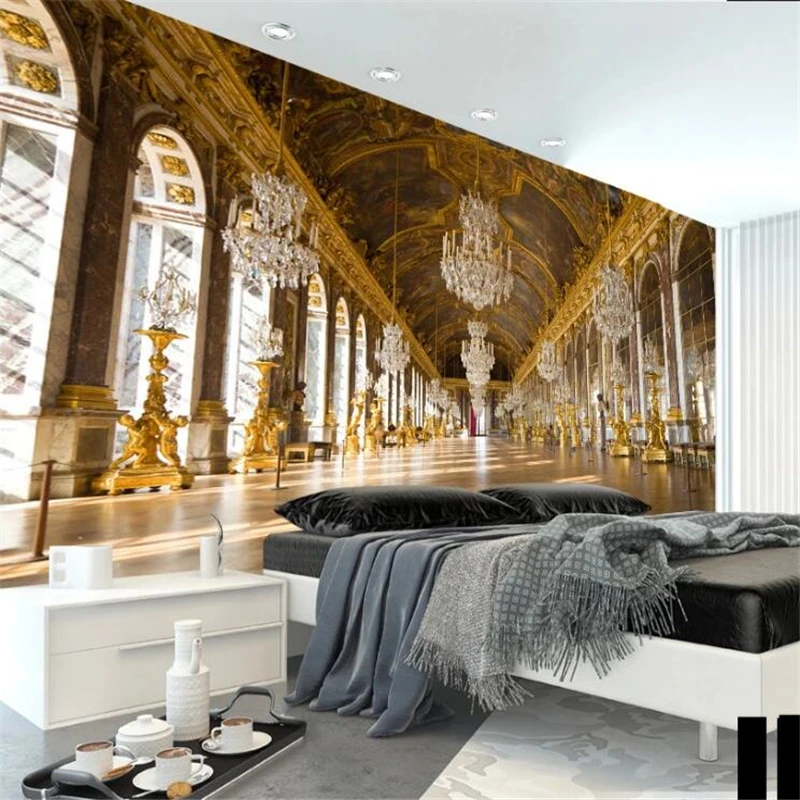 

beibehang Custom wallpaper 3d mural royal palace European style building night view background wall papers home decor wallpaper