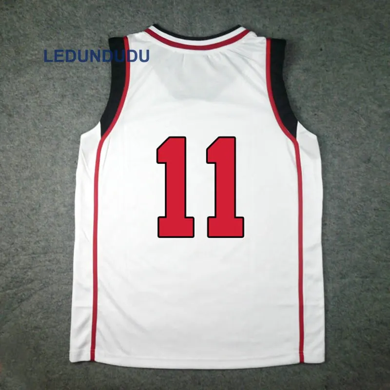 أنيمي تأثيري حلي SEIRIN مدرسة كرة السلة جيرسي ملابس رياضية الرجال موحدة الصيف تي شيرت السراويل البيضاء رقم 4 7 10 11