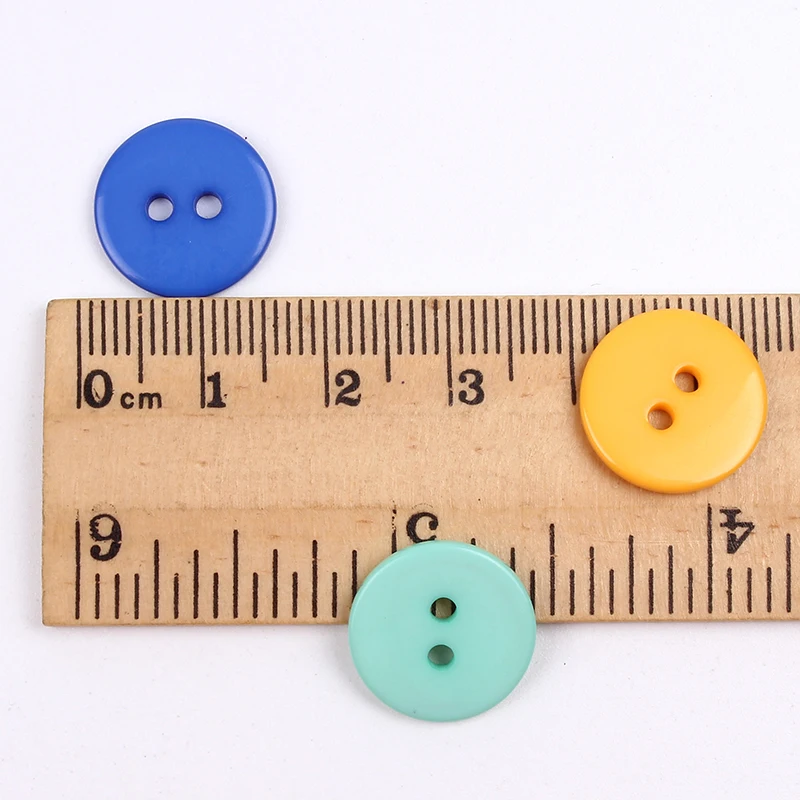 100pcs/lot Mix Colors 15mm Resin Buttons 2-Holes Flatback Round Button DIY Sewing Craft Handmade Clothing Garments Material