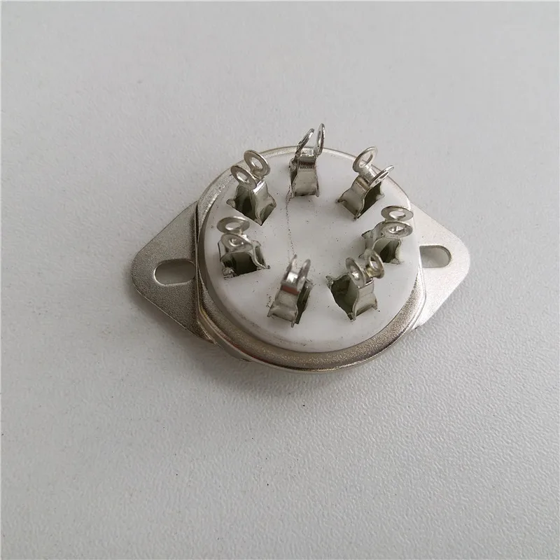 4pcs ceramic tube socket 7 pin tube socket GZC7-21 silver foot for FU-25/1625/6A6/826/832 tube amplfier