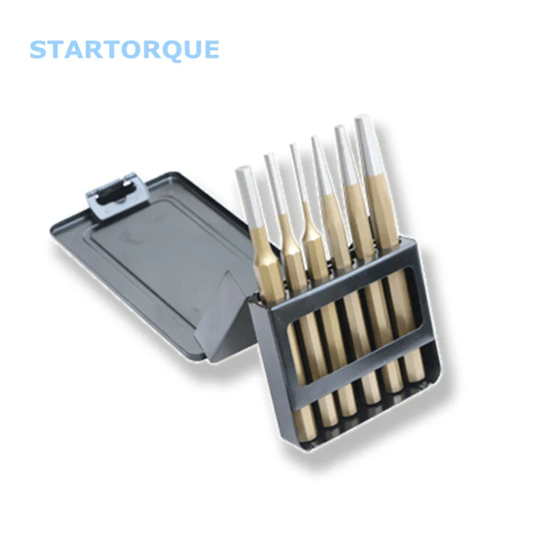 STARTORQUE 6PCS punch set center pin cold chisels solid Tin packaging Random color