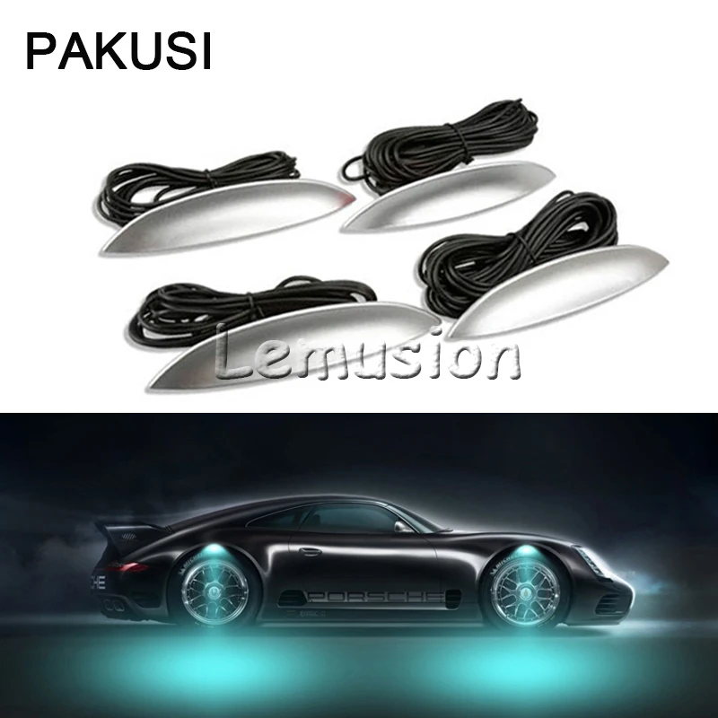 PAKUSI NEW 1Set Car LED Wheel lights LED decoration lamp bulb atmosphere light For BMW e46 Audi a3 VW Ford focus 2 3 accessories