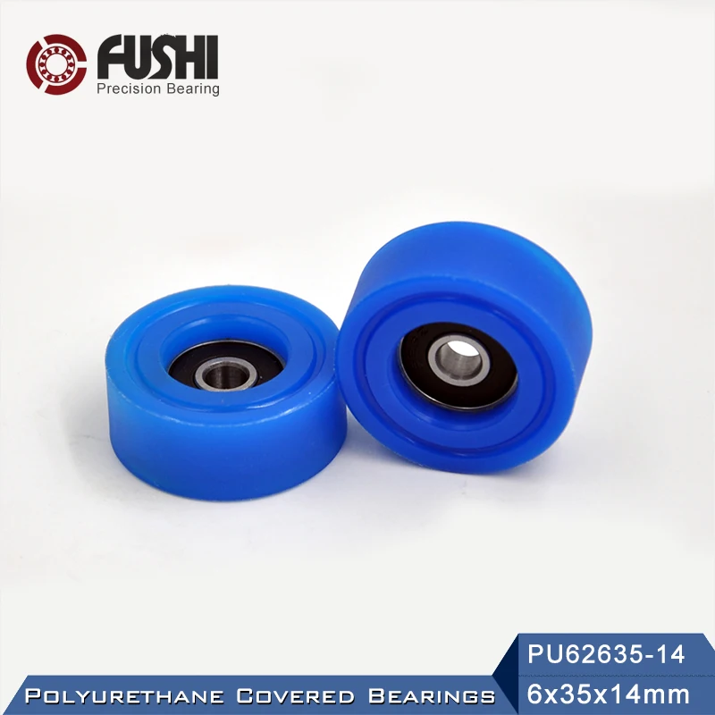 

PU 626 Polyurethane Covered Bearing 6*35*14 mm ( 2 Pcs ) Shaft 6mm PU62635-14 Urethane Cover PU626 Bearings