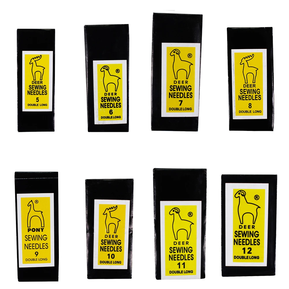 

10Packs/250pieces DEER Button Sewing Double Long Needle #5#6#7#8#9#10#11#12 Sewing Needles ZT9