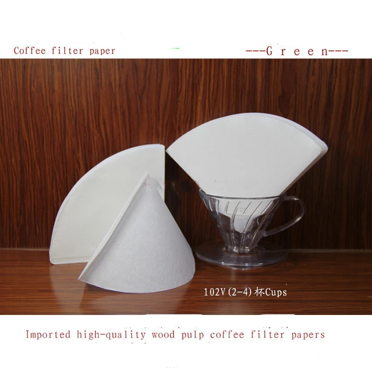 فلتر قهوة عالي الجودة من لب الخشب, فلتر يستخدم لصنع القهوة بالتنقيط ، 100 قطعة