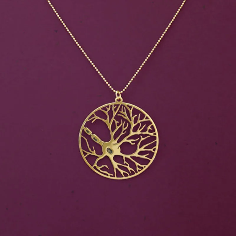 Brain Cell Neuron In A Circle Psychology Necklace