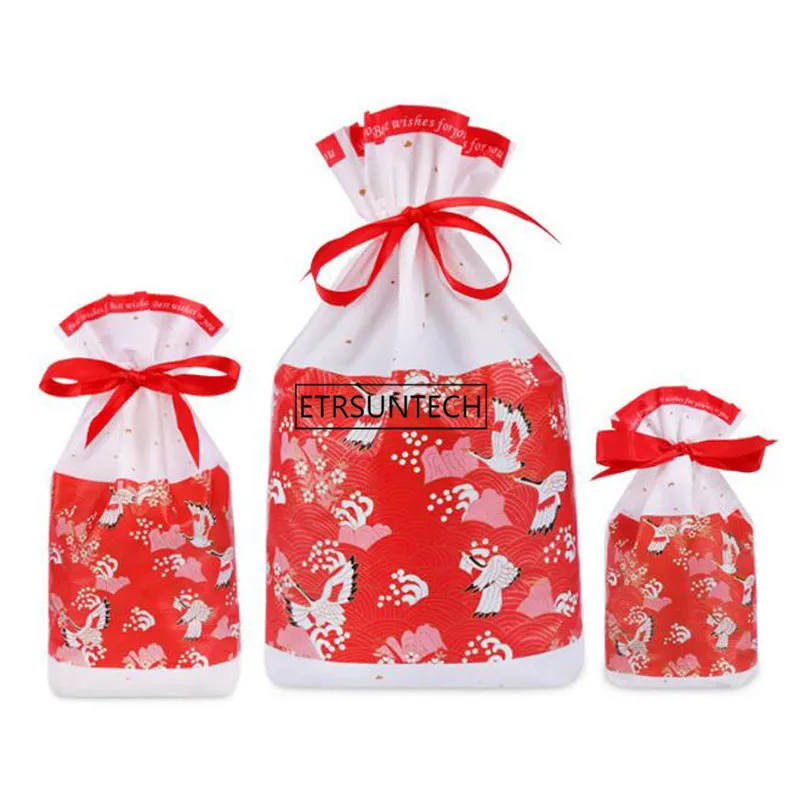 

Gift Bags with Ribbon Drawstring Favor Pouch Bag For Candy Chocolate Nut New Year Birthday Party Supplies