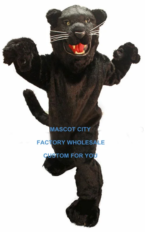 

Fierce Black Panther Mascot Costume Adult Size Wild Animal Theme Carnival Party Cosply Mascotte Mascota Fit Suit Kit SW1065