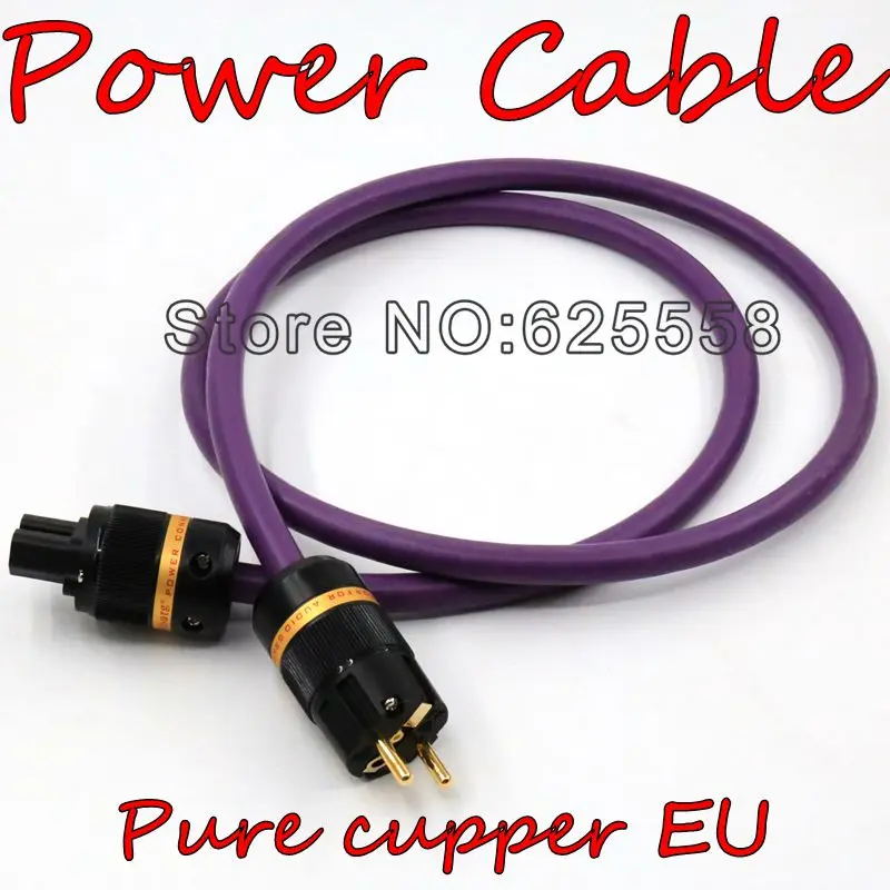 

Hifi DIY 2M Audiocrast AC-313(cu) EU gold Plated Pure cupper plug +IEC Electrical Conenctor Power Cable for HIFI Audio