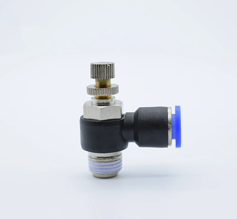 10Pcs/lot SL4-M5SL6-M5 Pneumatic quick L type throttle valve pneumatic joint Pneumatic fittings air compressor parts