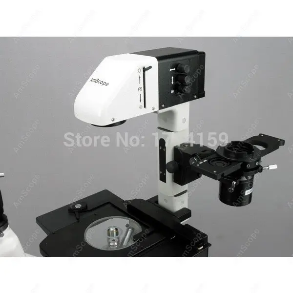 laboratory applications-AmScope Supplies 400X-600X Phase Contrast Inverted Fluorescence Microscope+3MP Camera