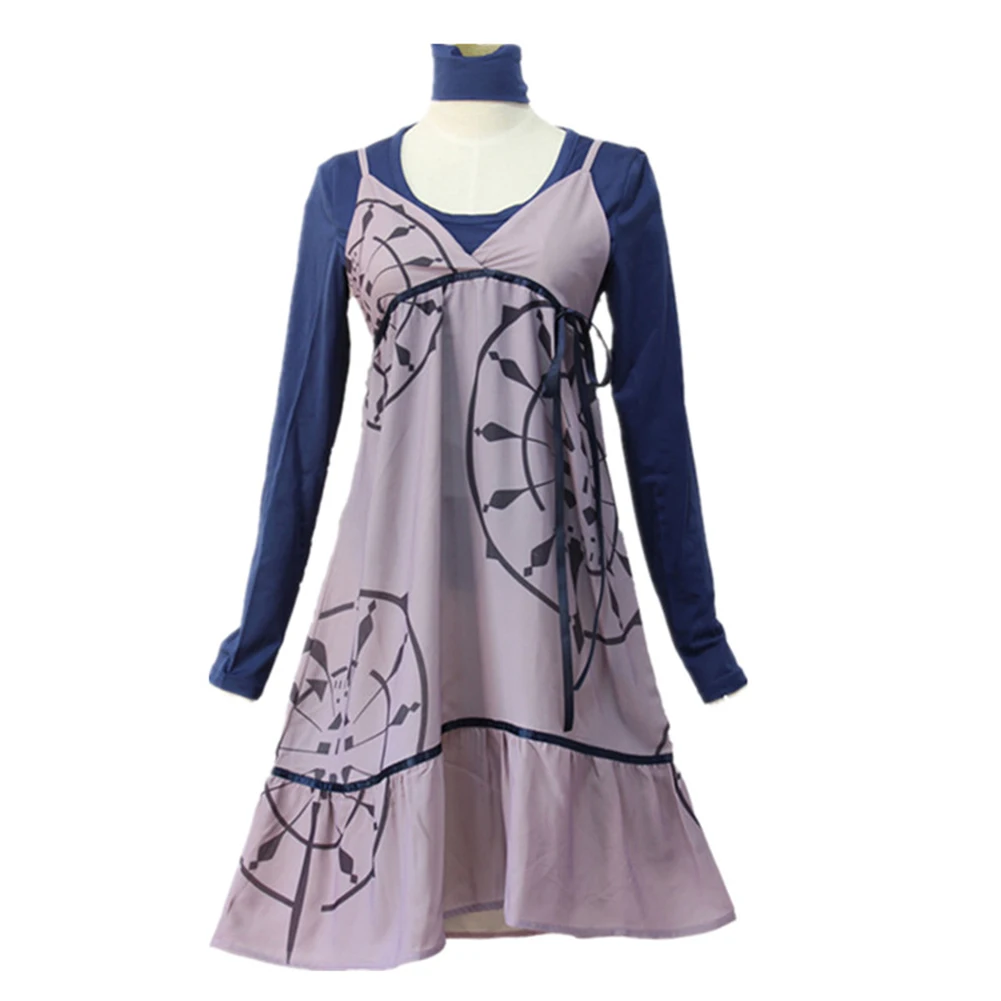 Brdwn Persona 5 Women's Mifune Chihaya Cosplay Costumes (Dress+T-shirt+Neckbelt)