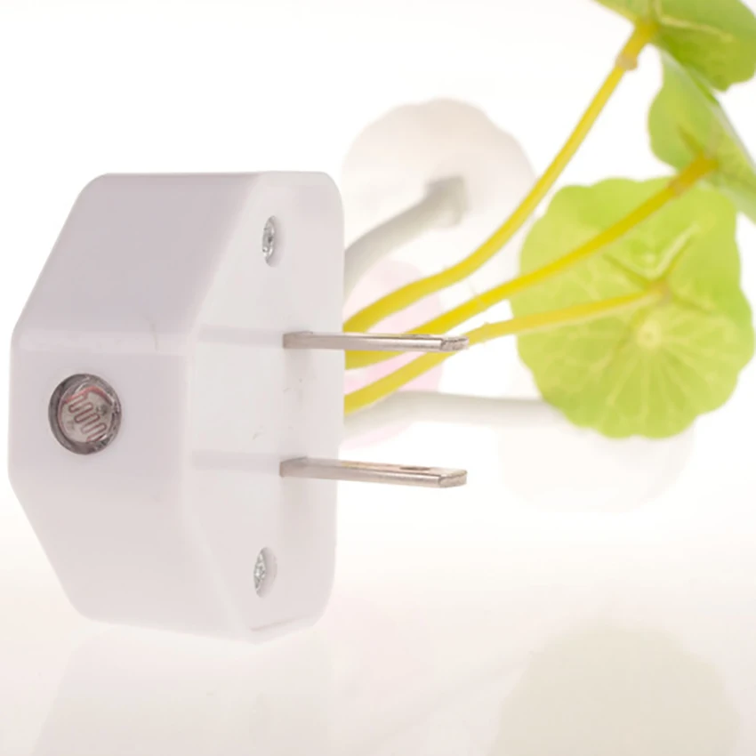 Lampu Kontrol Jamur Plug-In Lampu Malam LED Warna-warni Lampu Malam Sensor Senja Ke Fajar untuk Kamar Tidur, Lorong, Efisien Energi