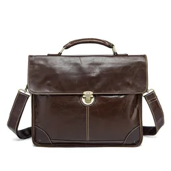 Bolsa masculina de couro legítimo, bolsa masculina vintage de couro para laptop e computador, pasta de couro para negócios