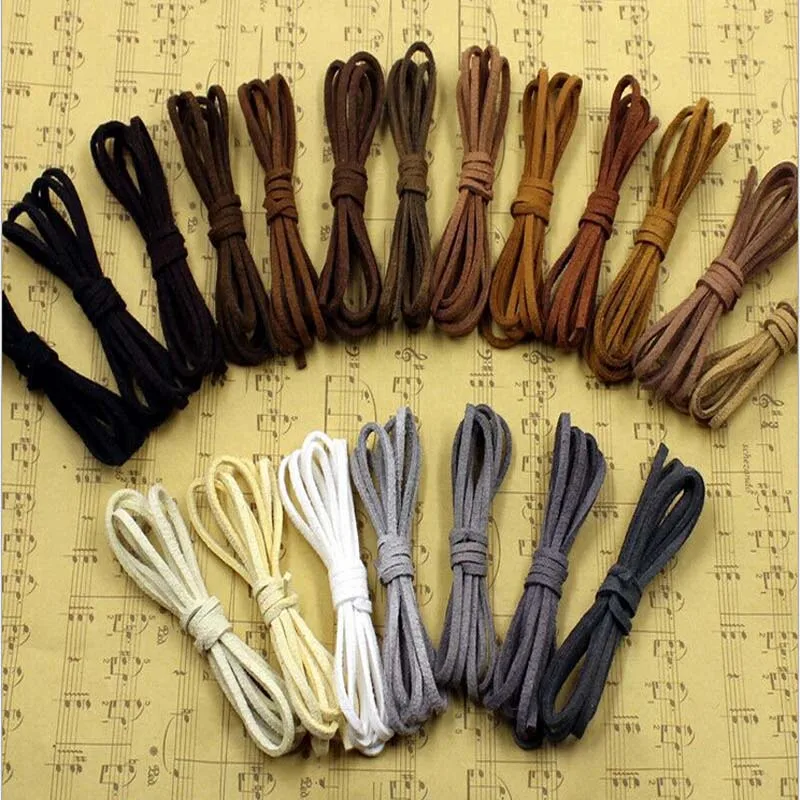 60 Available Colors 1 Meter 3mm Flat Faux Suede Korean Velvet Cord String Rope Jewelry Findings