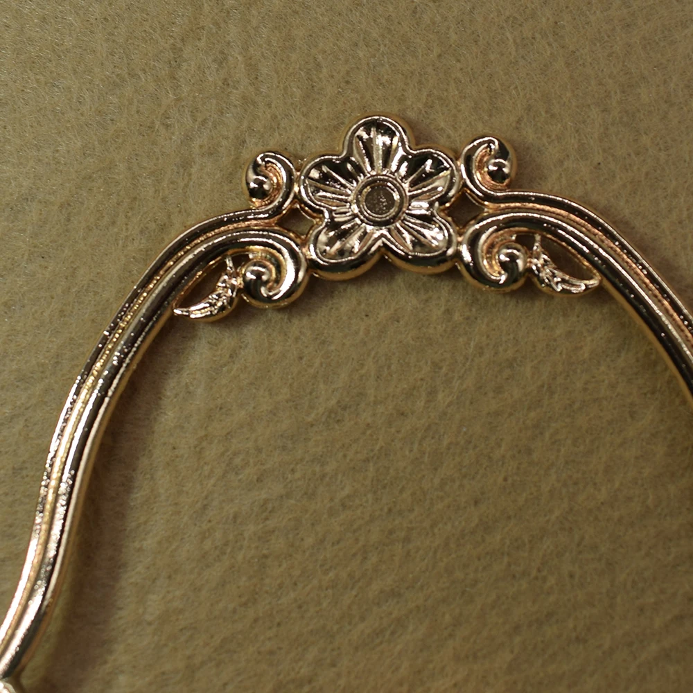 20.5CM Vintage Kiss Clasp Flower Pattern Elegant Bronze Purse Frames Handle Iron Frame Bag Clasp for Bag Purse Handbag