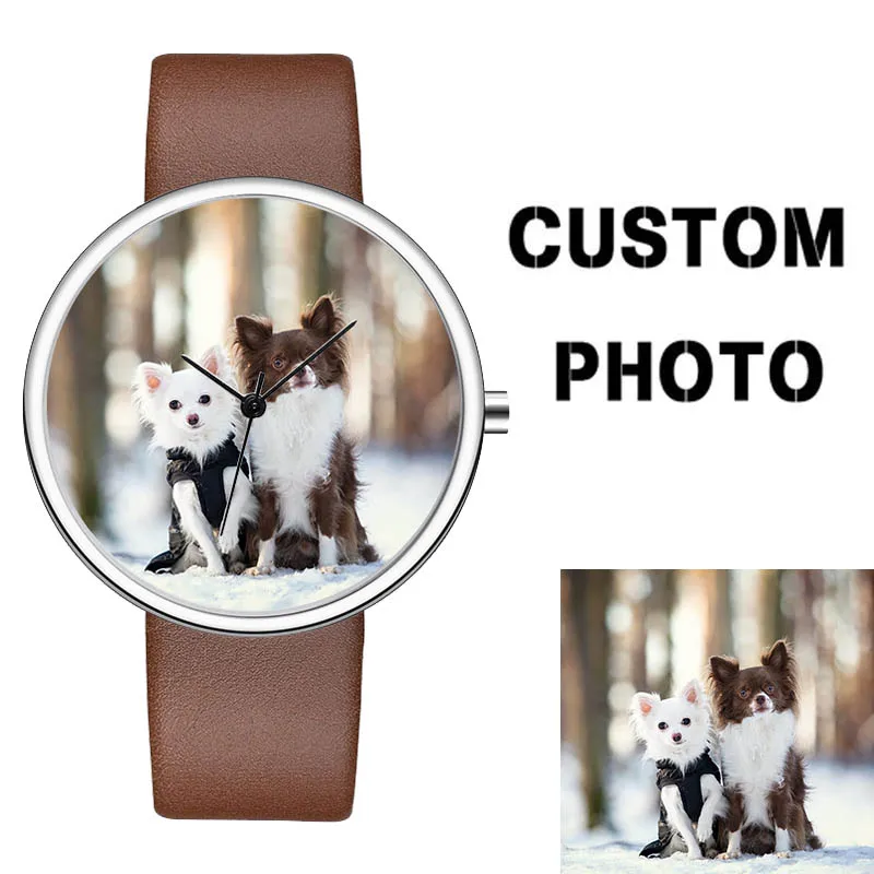 

CL023 Custom Family Cat Dog Photo Watch Dial Private Label Blank Dial Watched For Personalization OEM Image Logo Watch Unisex