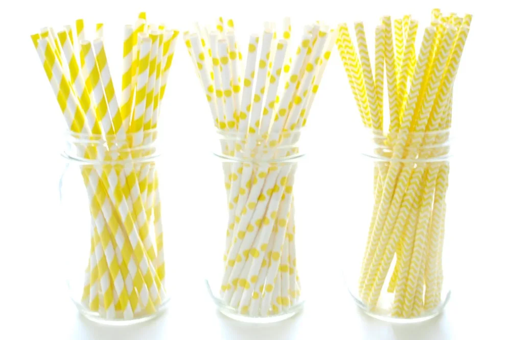 

500pcs Mixed Yellow Striped Dot Chevron Paper Drinking Straws For Christmas Wedding Kids Birthday Party Prom,Disposable Straws.