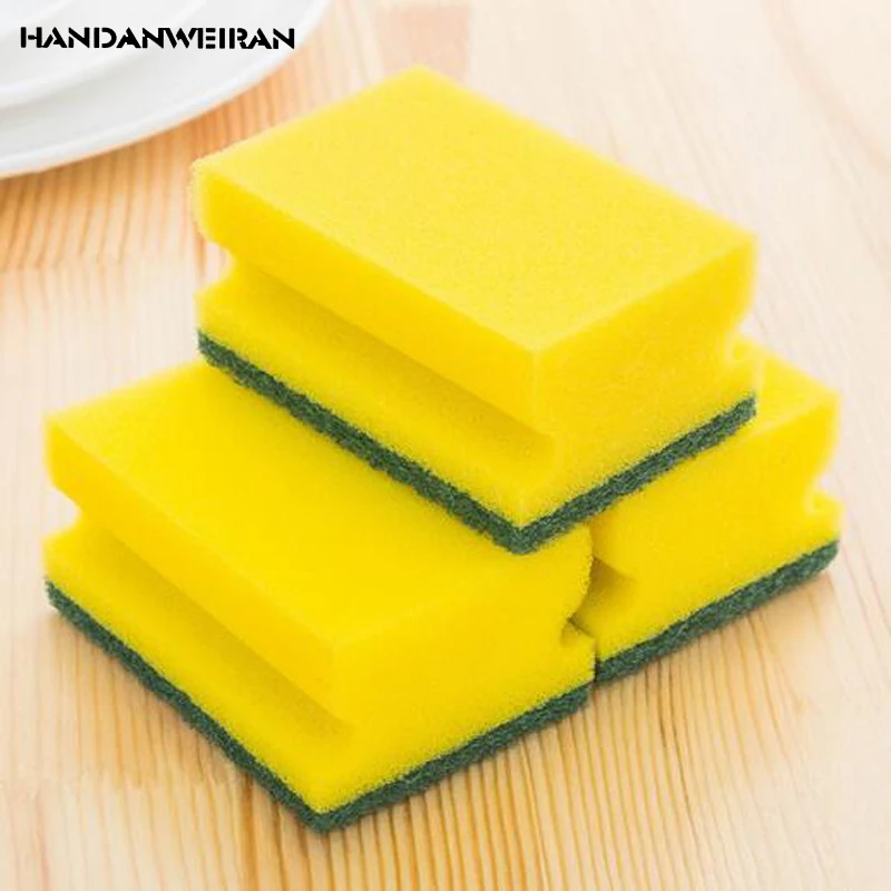 

3Pcs Sponge Dishwasher Magic Eraser Cleaning Cloth Melamine Cotton Sponge Holder Brush For Kitchen Cleaning Tools