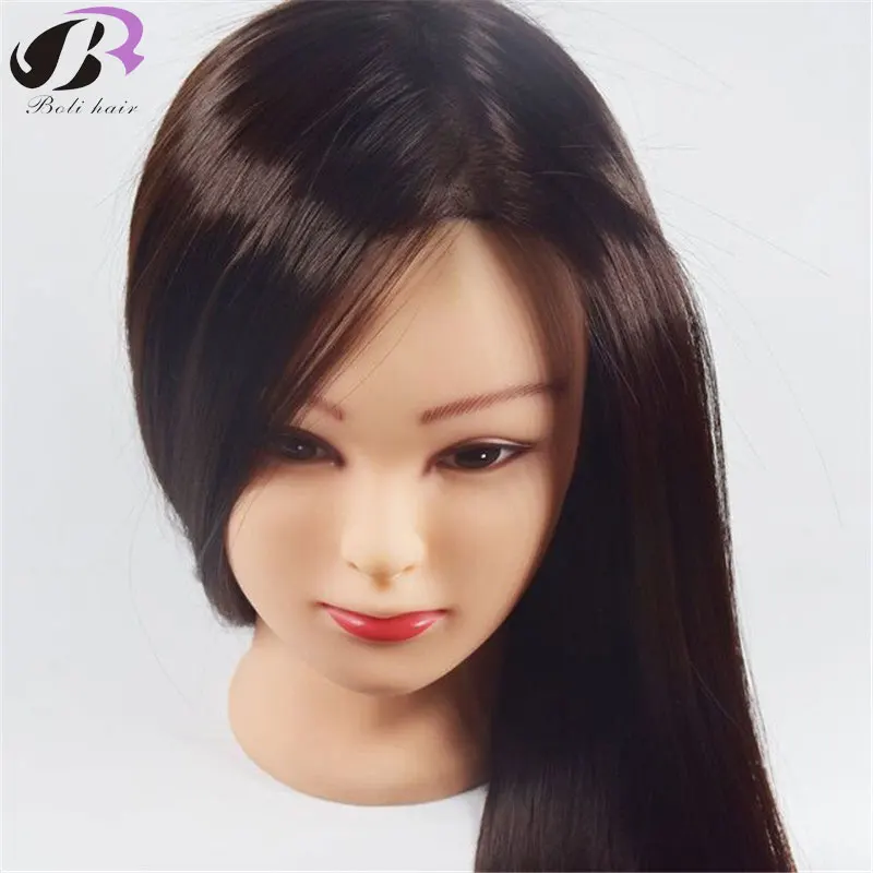 

Big Sale Hairdressers Training Head 60cm synthetic Hair Mannequin Head Braid Hairdressing Manikin Head With Free Clamp