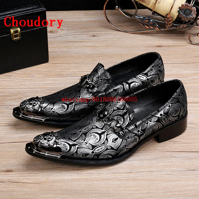 

Choudory Mens pointed toe dress shoes iron chaussure flats slip on velet spiked loafers oxford shoes for men luxury man shoes