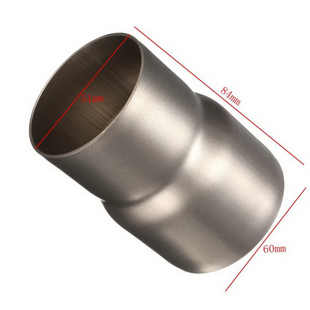 Heavy Duty Stainless Steel Exhaust Tube Adapter Reducer 60 to 51mm Motorcycle Exhaust Tube Assy Pipe Link Tube Exhaust Adapter