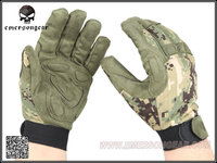 Emerald tactical camouflage glove, full finger, lightweight, aor2, em8718