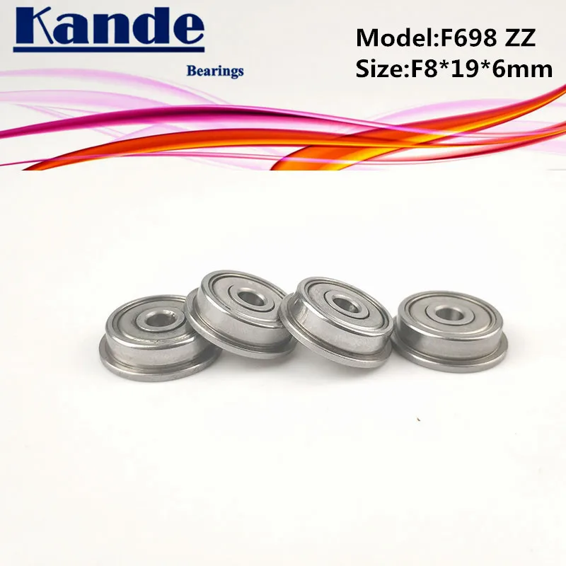 Kande Bearings F698ZZ 10pcs ABEC-1 F698 ZZ  F698-2Z Miniature Deep Groove Ball Bearing F8*19*6mm 698 F698