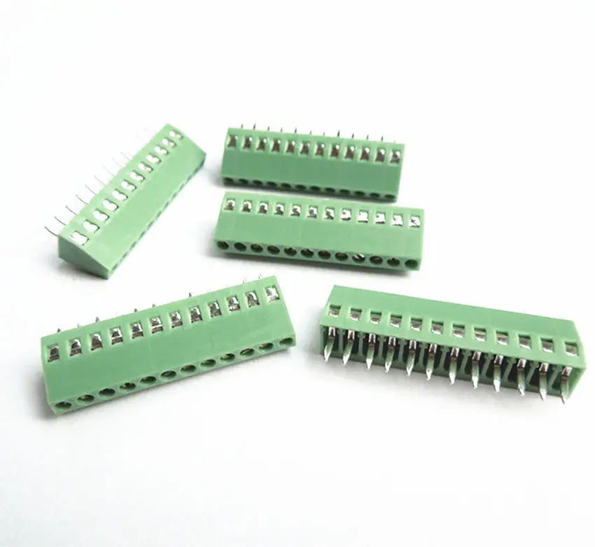 

10pcs 12 Poles/12 Pin 2.54mm/0.1" PCB Universal Screw Terminal Block Connector