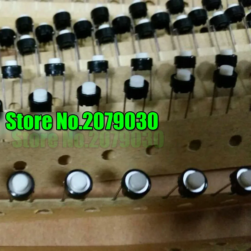 100pcs 6*6*5mm DIP 6X6X5 mm Tactile Tact Push Button Micro Switch Momentary for ALPS white head, bulk