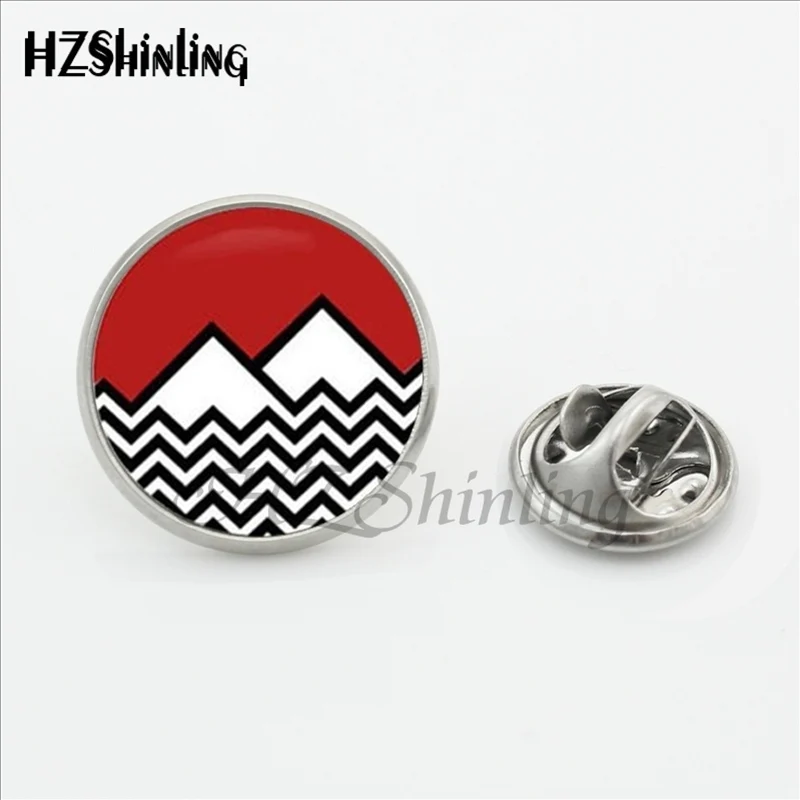 2017 New Arrival Twin peaks Collar Pin Brooch David Lynch movie Jewelry Glass Cabochon Stainless Steel Lapel Pins Brooches