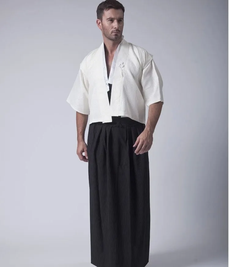 Classic Japanese Samurai Clothing Men's Warrior Kimono With Obi Traditional Satin Yukata Convention Costume One Size image 4