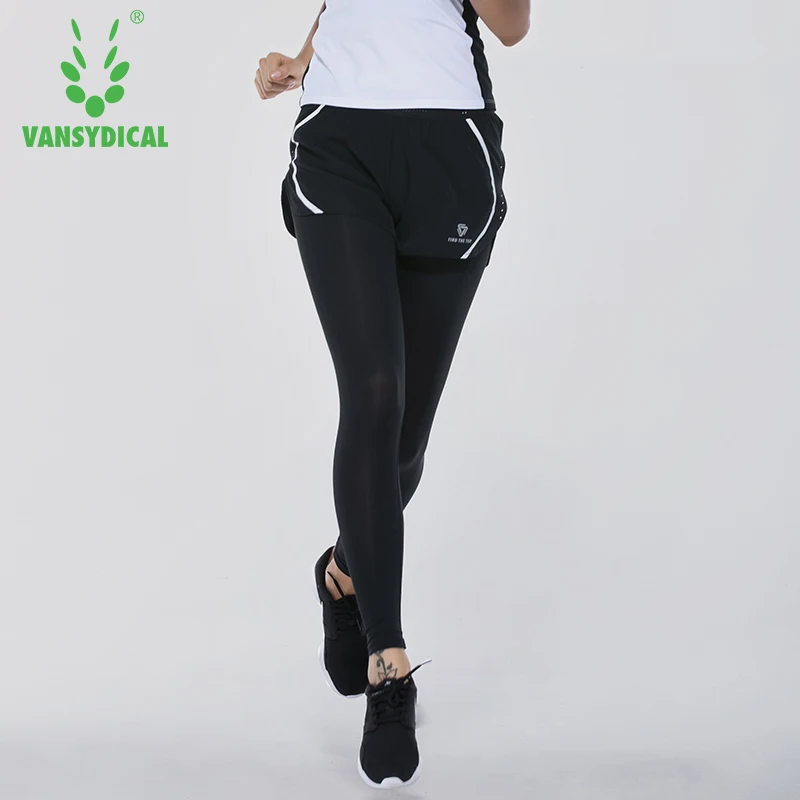 Women Sports Pants Two in One Leggings Fitness Running Gym Yoga Trainning Tights Vansydical Sportswear