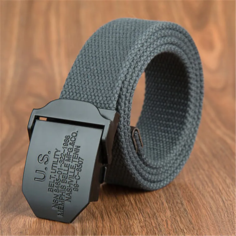 2023 Men Weave Canvas Unisex belt mens waist belt Casual Cargo Belt Military fans Automatic Buckle-Belt Male Field Tactical Belt