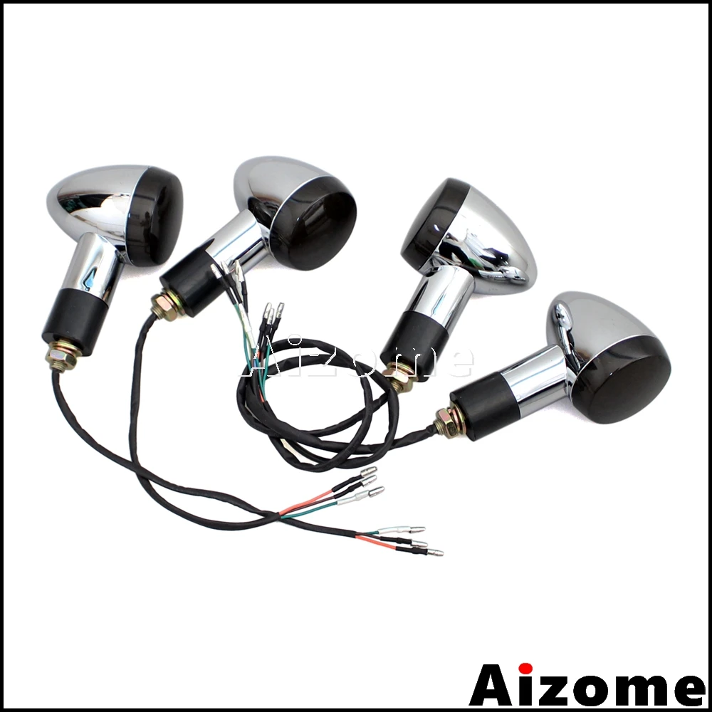 Motorcycle 2 in 1 LED Front Turn Signals w/ Day Light Blinkers 3 in 1 Rear Turn Signal Light Indicators w/ Brake Tail Light M10