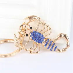 Blue Scorpion Crystal Charm Purse Handbag Car Key Ring Chain Party Wedding Birthday Creative Gift