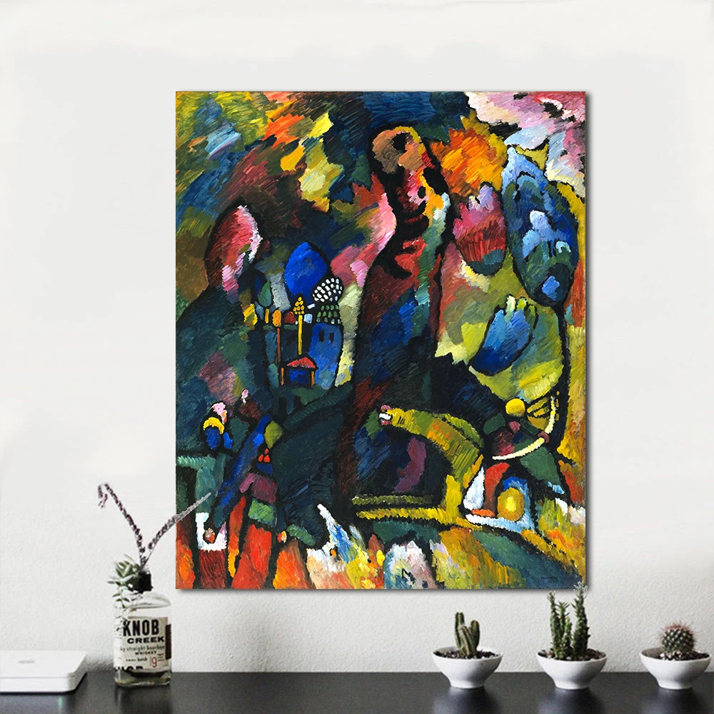 Abstract Wall Art Pictures For Living Room Home Decor Handmade Oil Painting Canvas Art Picture with an Archer Wassily Kandinsky