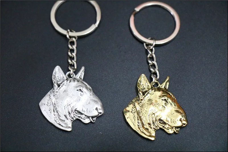 Bull Terrier Keychain jewelry Popular dog Embossed Key Chain New Fashion colors