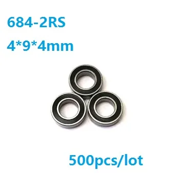 

500pcs/lot 4x9x4mm 684RS 684-2RS 684 RS 2RS Miniature mini ball bearings 4*9*4mm Deep Groove Ball bearing