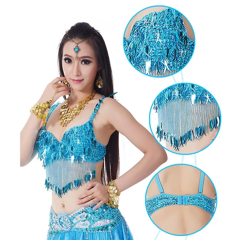 Women Stage & Dance Wear 2022 Oriental Dance Sequined Beaded Bra Top Bellydance Bra Costumes for Belly Dance Underwear