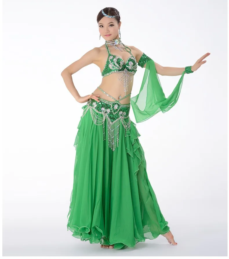 Belly Dance Costume Performances Accessories 1 Piece Arm Sleeves Wrist Adjustable Chiffon Sleeve Sequins Armbands 10 Colors