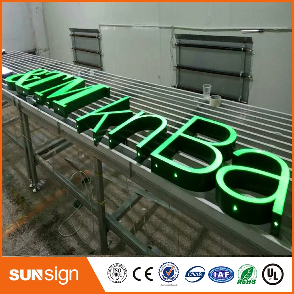 Advertising 3D Illuminated Channel letters resin led signs letters outdoor customized front lit open signs