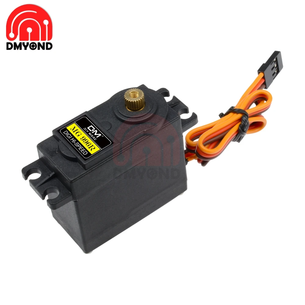 Imagem -05 - Engrenagens de Metal rc Digitais Servomotor Alto Torque de Motor de Helicóptero Carro Barco Mg996 mg 996r Mg996r mg 996
