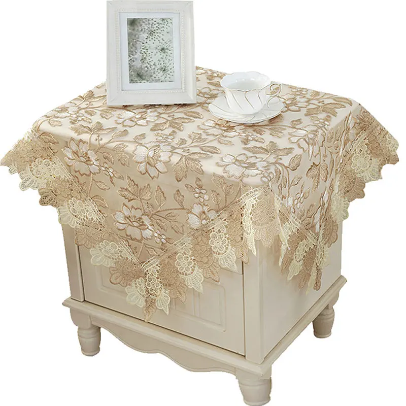 European Refrigerator Air Conditioning Television Cover Cloth Jacquard lace embroidered dust proof tablecloth for wedding party