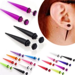 1pair  Acrylic Fake Ear Stretcher Earring Taper Spike Cheater Expander Earing Fashion Body Jewelry