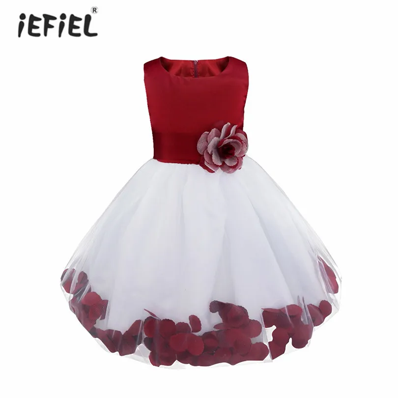 

New Vestido Infantil Kids Flower Girl Dress Girls Flower Pageant Petals Dresses vestido de festa Children Toddler Elegant Dress