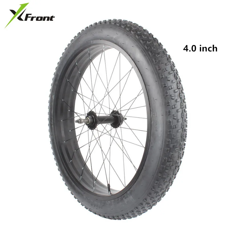 Brand 20 24 26 inch 4.0 Wide Fat Tire Snowmobile Beach Rough Tire Aluminum Alloy Wheel Set Inner Tube tire front and rear Wheel