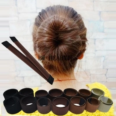 

500Pcs/Lot 7 Colors DIY Easy Bun Makers Hair Braiders Elastic Hairband Donuts Chignon Magique Magic Styling Hair Tools