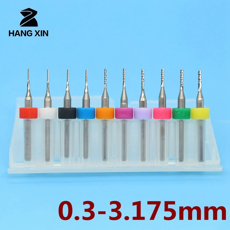 Wood router drill bit 0.3-3.175mm 10PCS pcb strawberry metal cutting cnc rotating burr tungsten carbide wood cutting machine