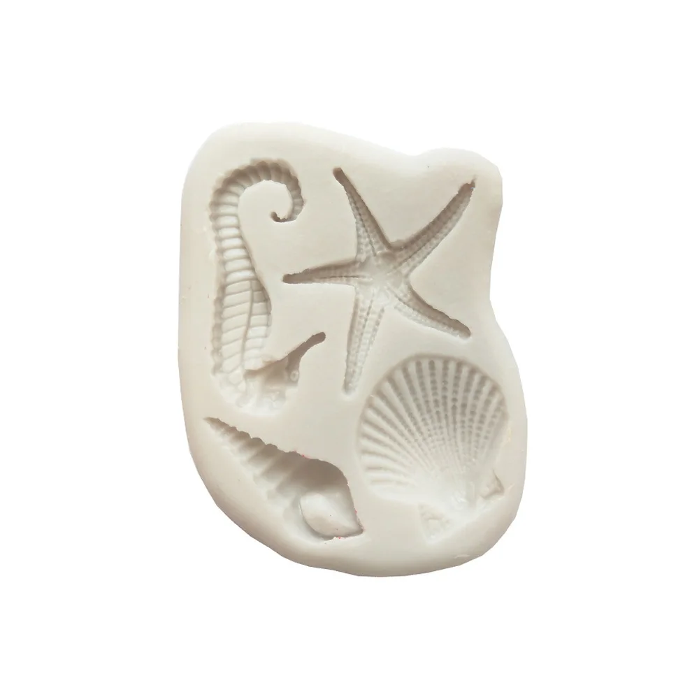 Sea Animals Shell Silicone Candy Clay Gumpaste Sugar Fondant Molds Party Cake Decorating Tools